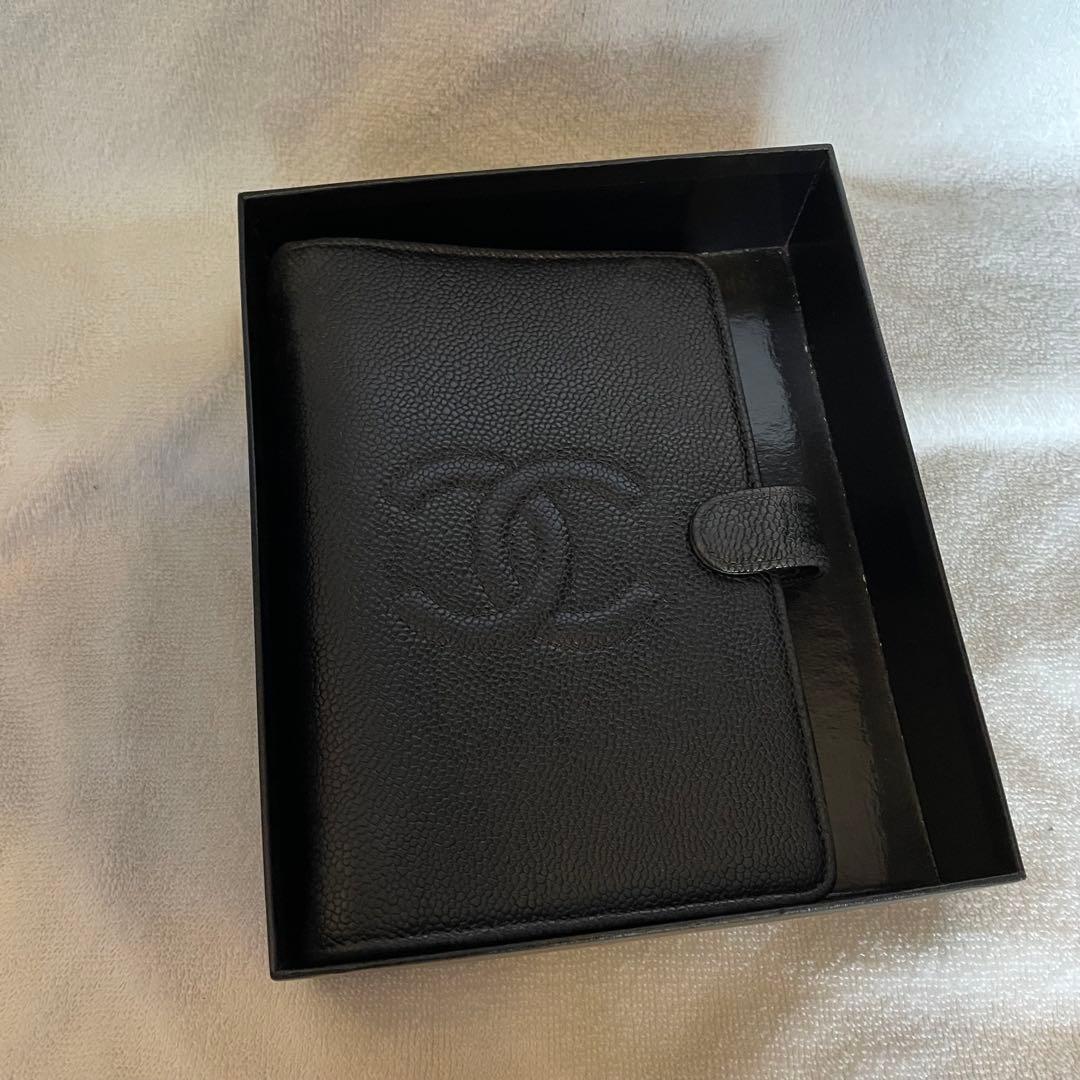 CHANEL ブラックレザー メモ帳カバー　おまけ付き！