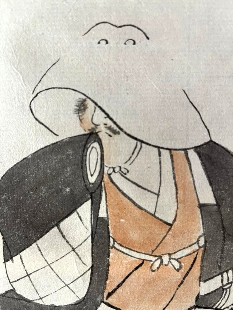 ［武士図］無落款 江戸時代人物画　水墨画　紙本　掛け軸　浮世絵