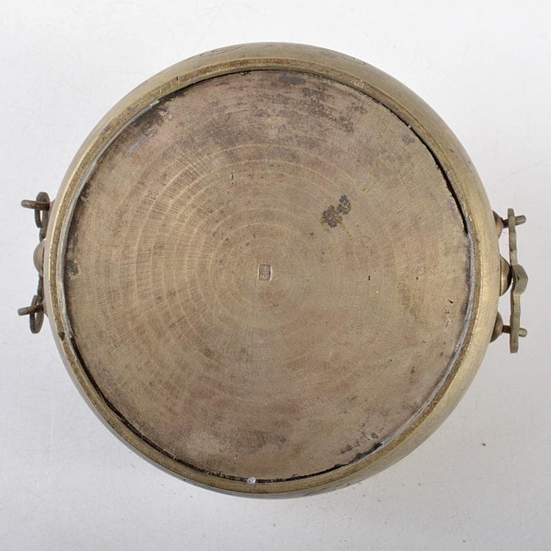 おかか　李王家美術工場造　蝙蝠手花彫金　神仙炉　宮廷料理器　V　R5820