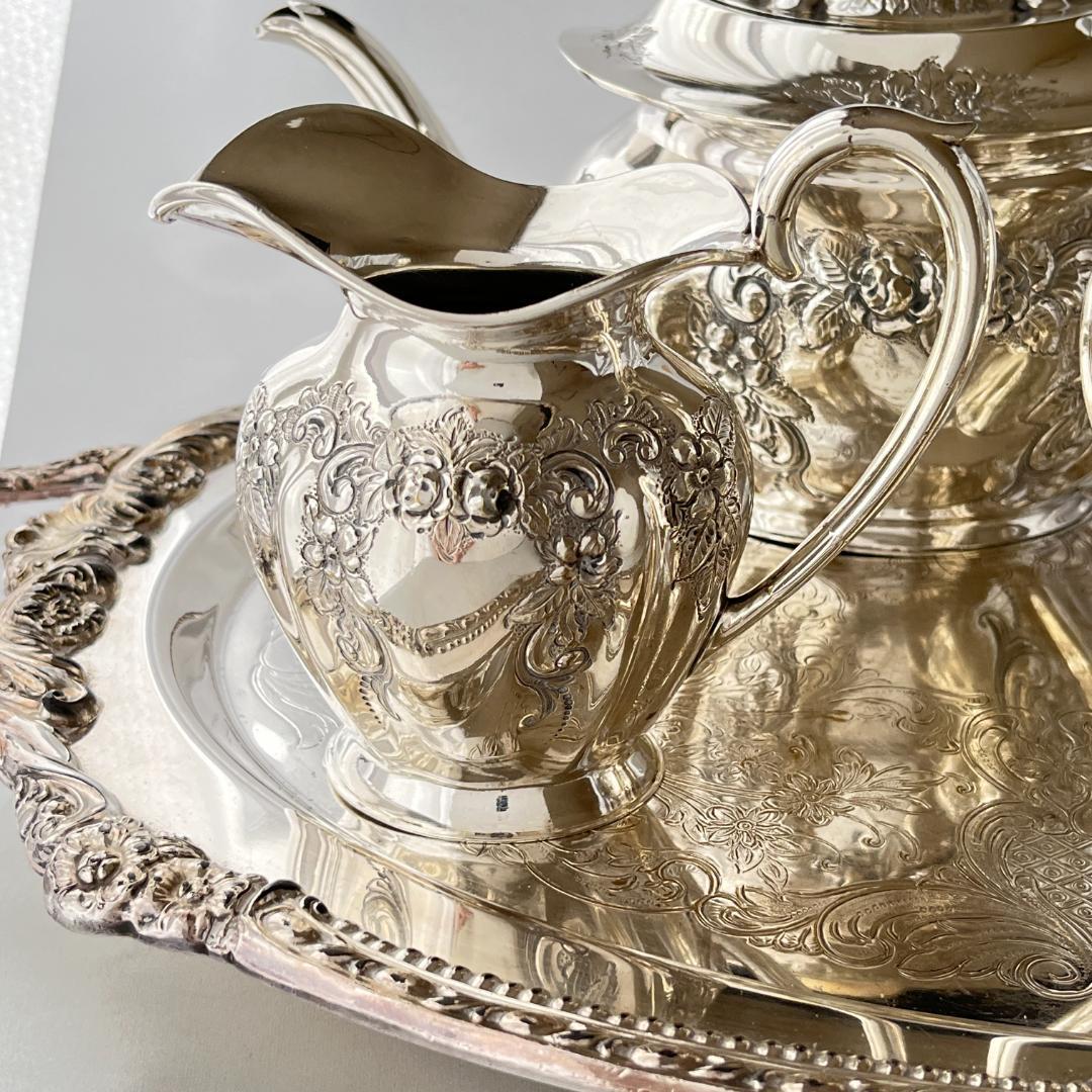 【Pinder Brothers】 ローズのティーセット 3点 薔薇のレリーフ