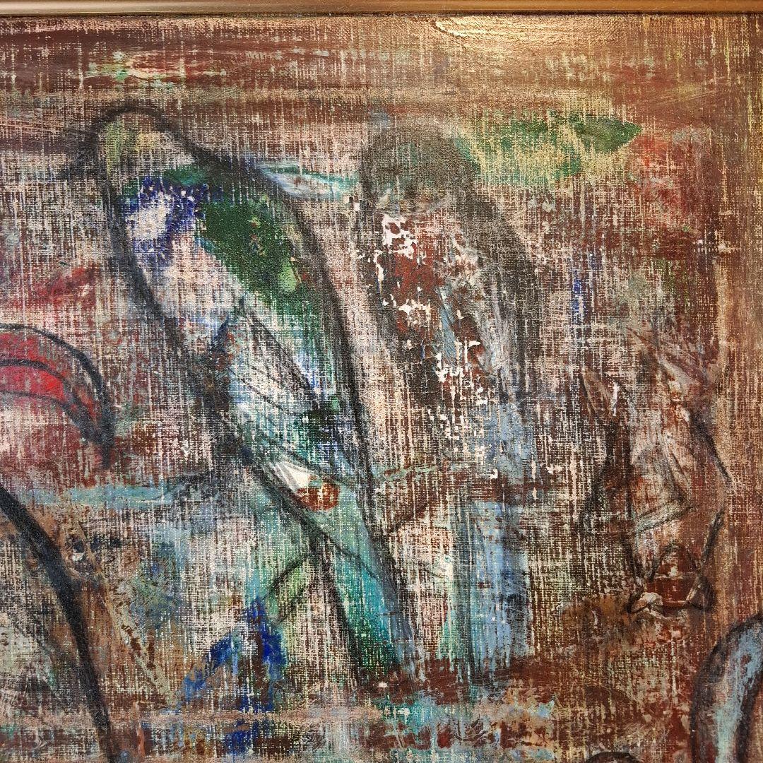 油絵　森の収穫祭　F12