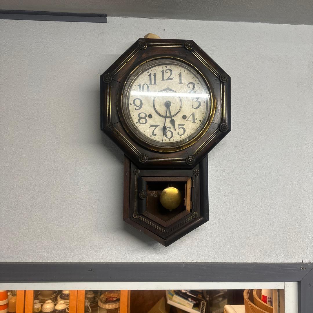 希少・精工舎系TOKYO MARK八角掛時計／戦前期／ゼンマイ式／振り子・鍵付き