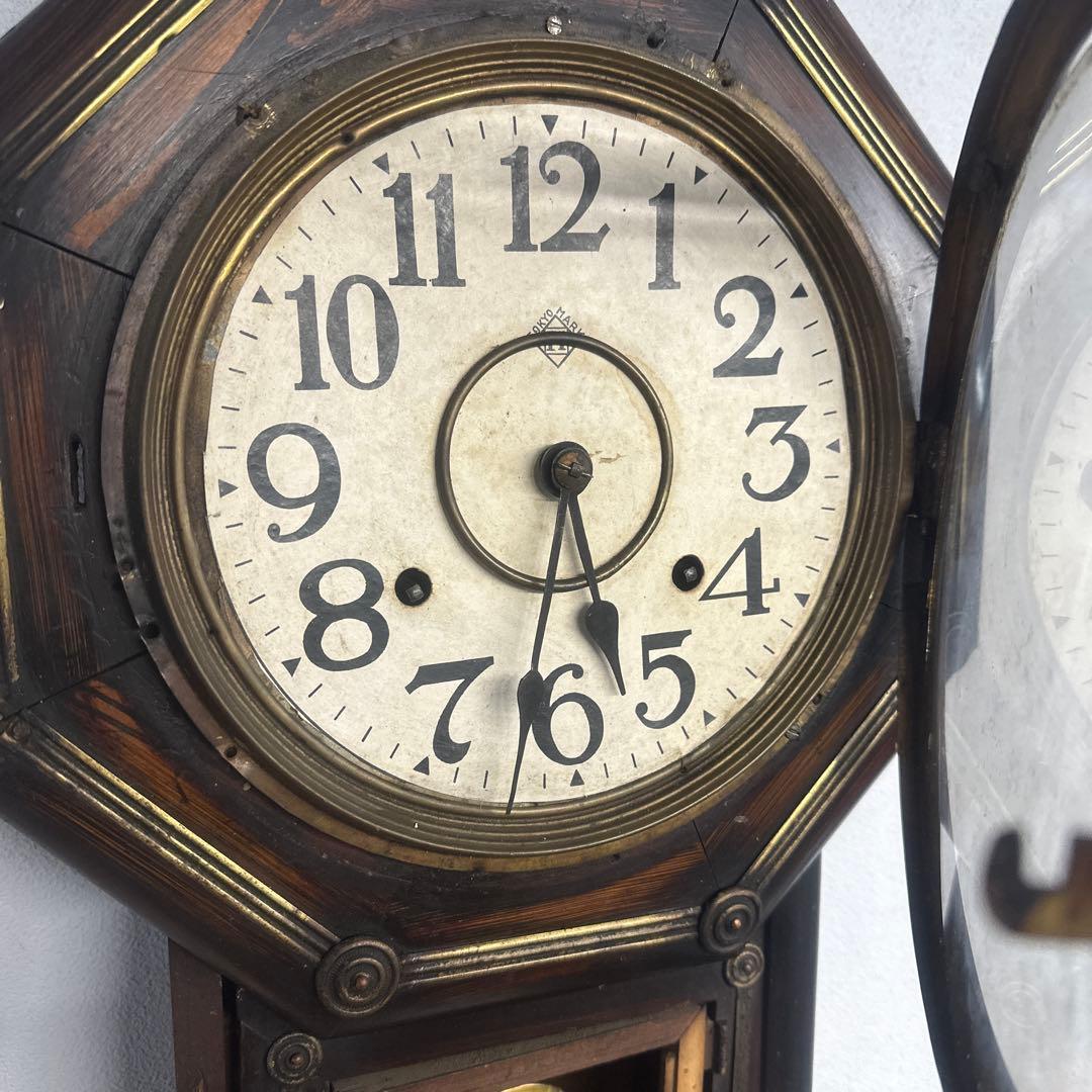 希少・精工舎系TOKYO MARK八角掛時計／戦前期／ゼンマイ式／振り子・鍵付き