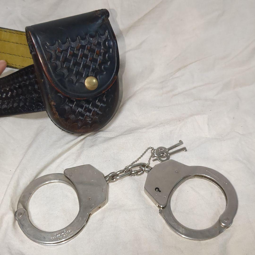 USポリス バスケット織り レザーガンベルト一式　オール実物