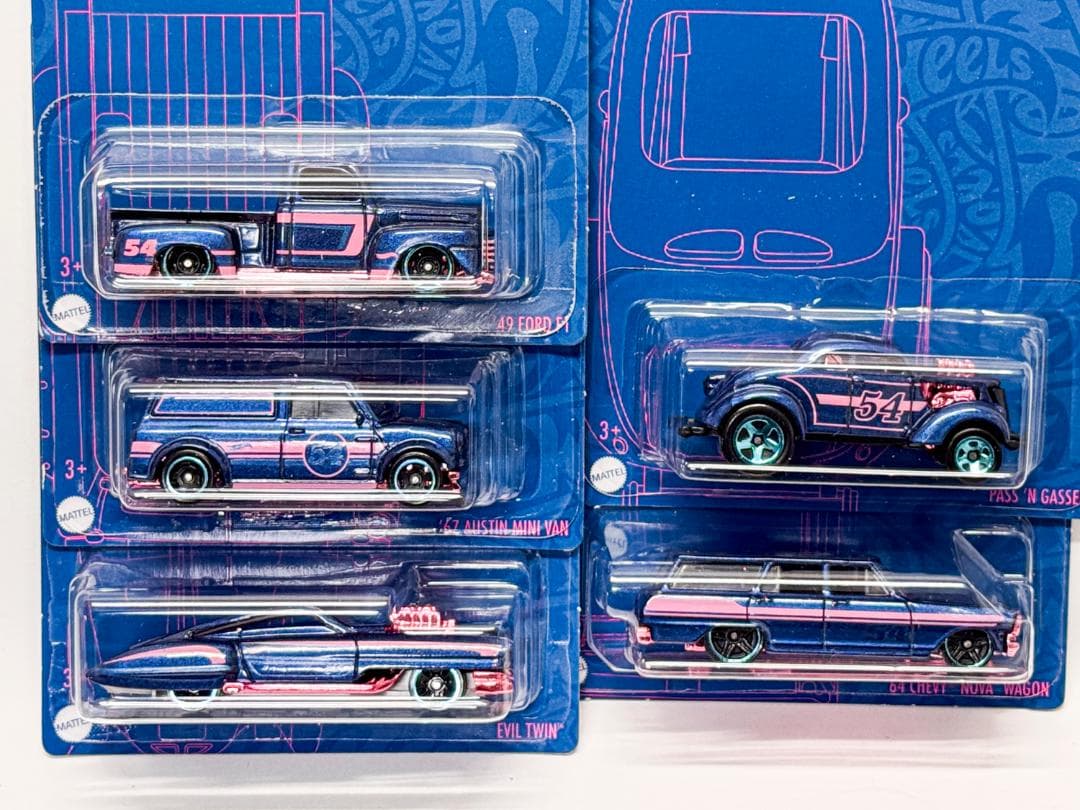 ホットウィール ★ BLUE & PINK ★ 54アニバーサリー★11台