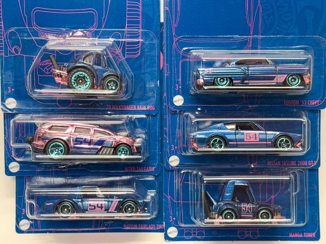 ホットウィール ★ BLUE & PINK ★ 54アニバーサリー★11台