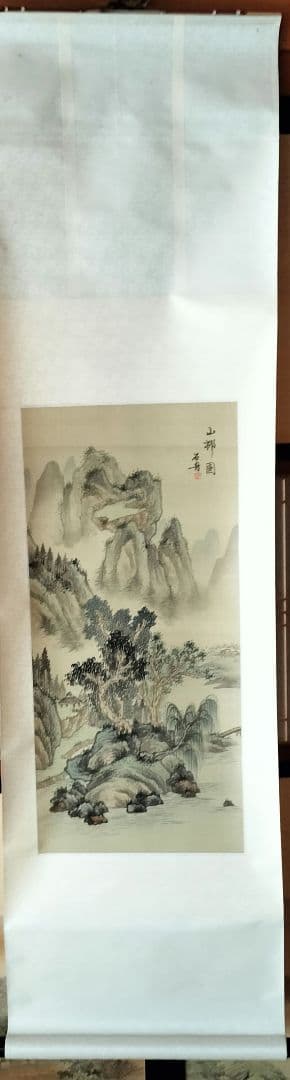 ②中国山水画 掛軸