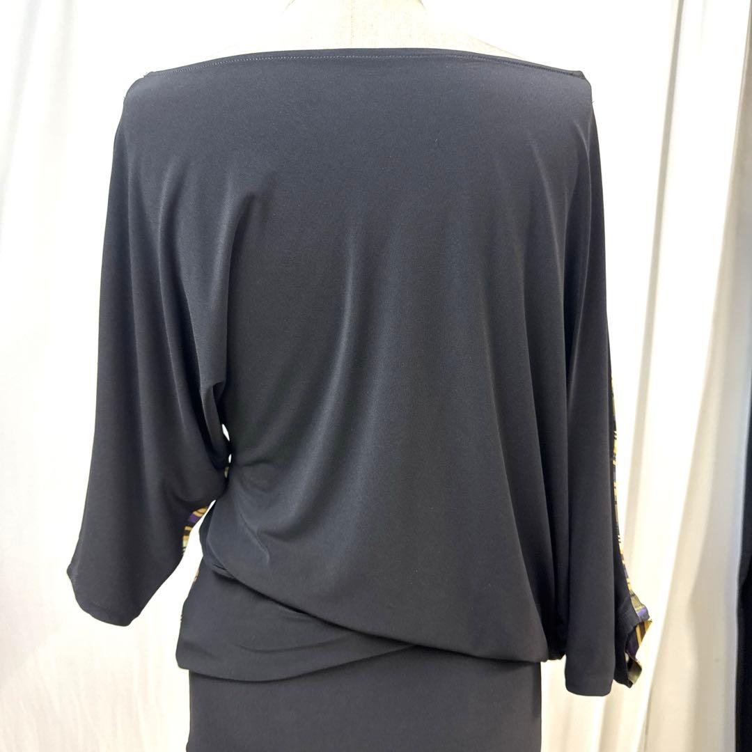 6120★ジャンティ★M 黒 ストライプ セットアップ 社交ダンス