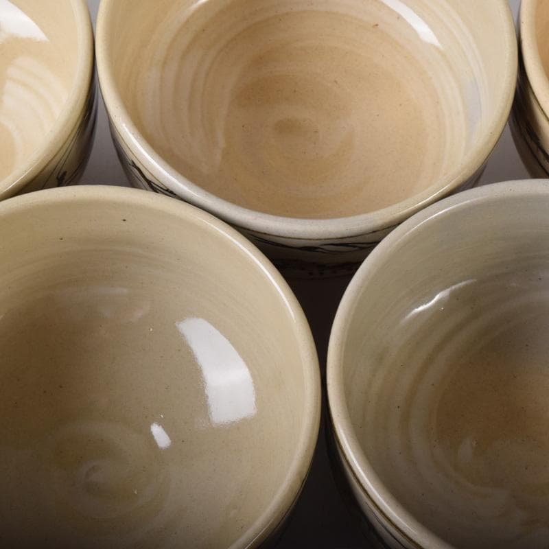 茶道具　阿漕焼　鶴松図　数茶碗　十客　共箱　V　7790A