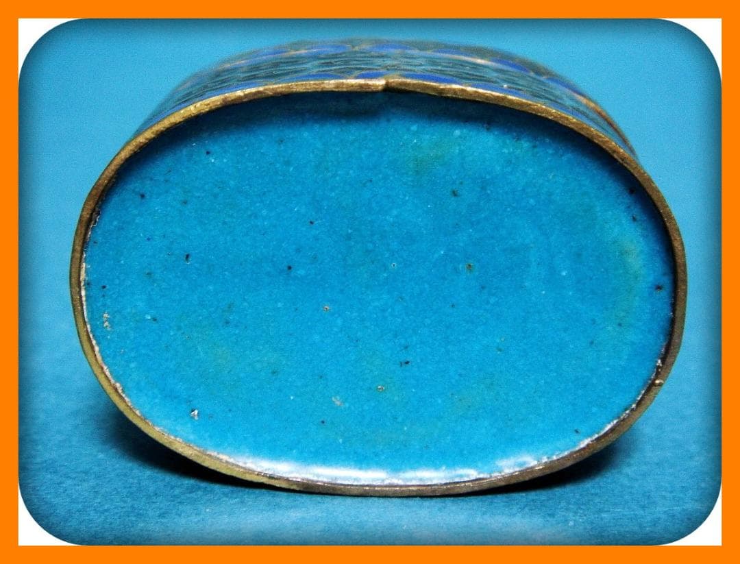 785『七宝 花蝶 香合』黒　/骨董品 古美術 アンティーク 古玩