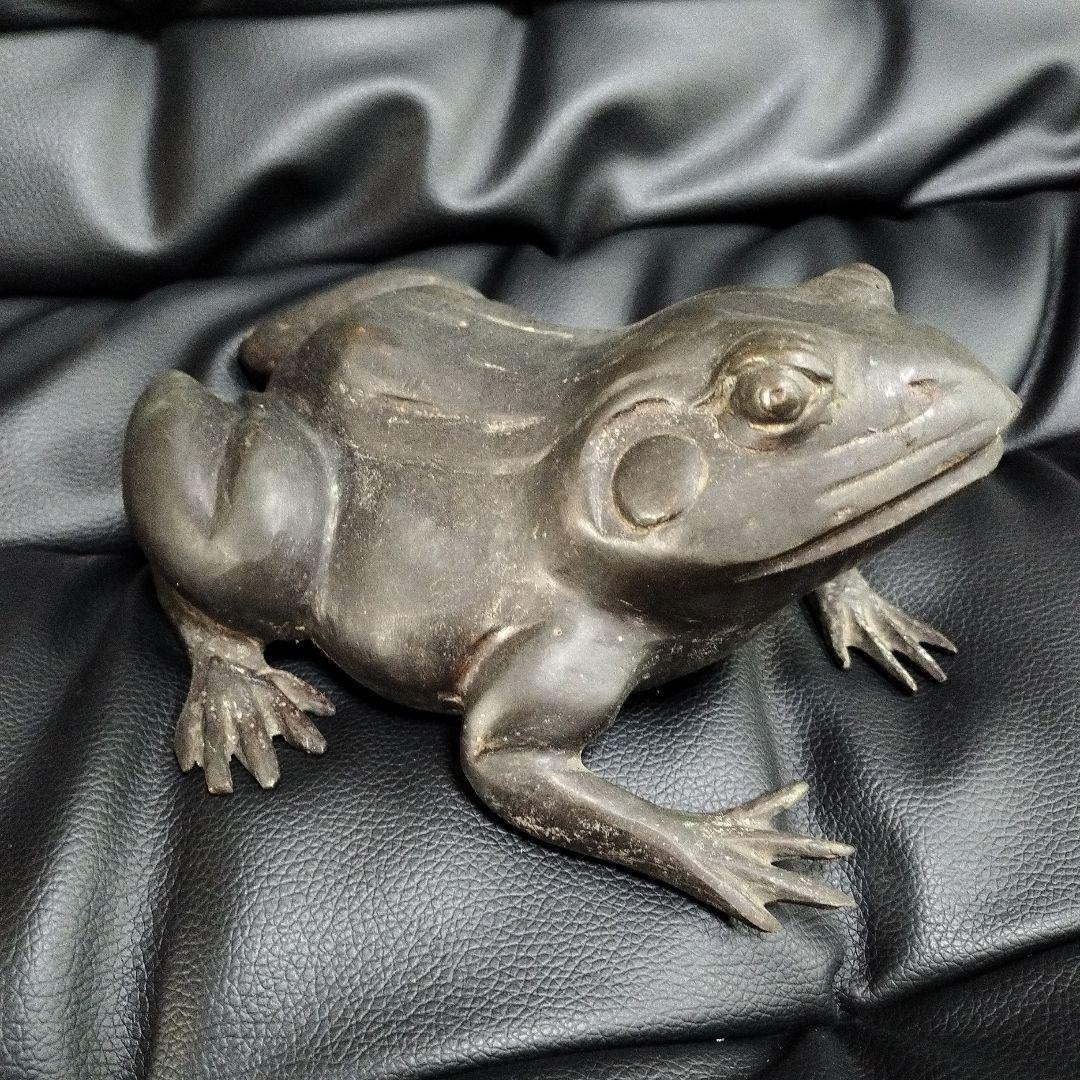 アンティーク 金属製 蛙 骨董
