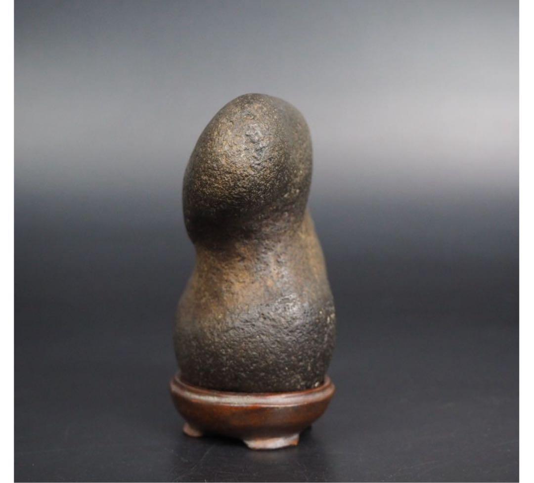 送料無料　水石愛好家蔵品放出 古い珍石　木台座付