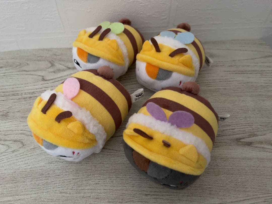 夏目友人帳　のせこっとぷらす　みつばちニャンコ先生　4種　ぬいぐるみマスコット