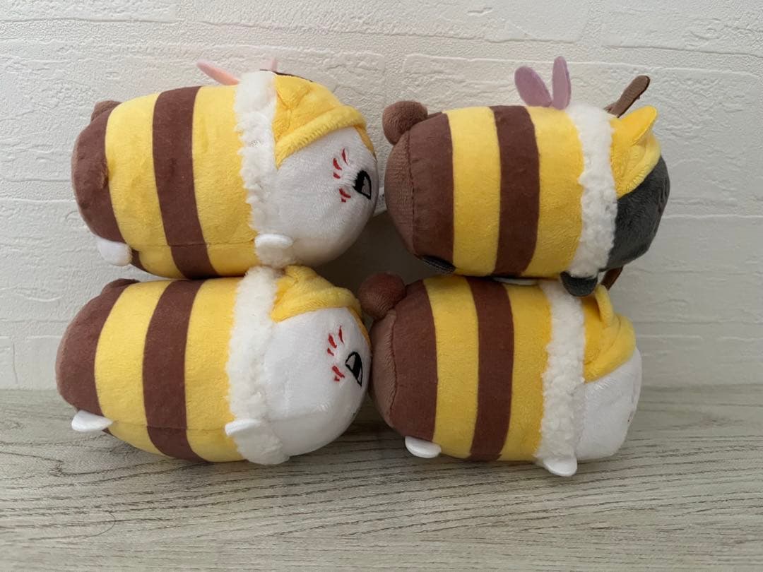 夏目友人帳　のせこっとぷらす　みつばちニャンコ先生　4種　ぬいぐるみマスコット