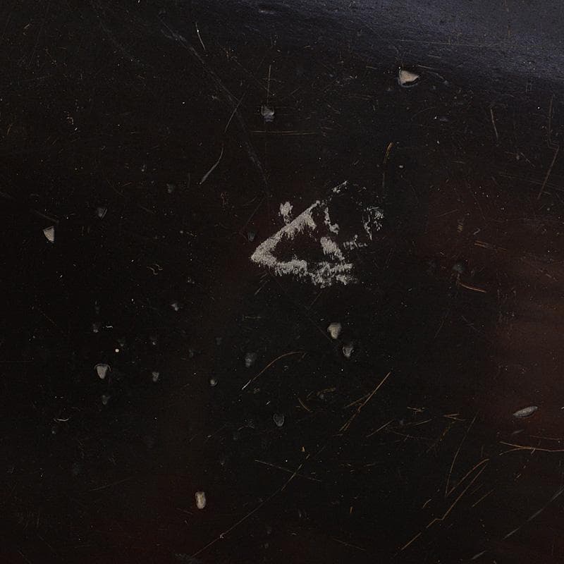 中国　黒漆　螺鈿漢詩文　平卓　飾台　香炉台　V　6326