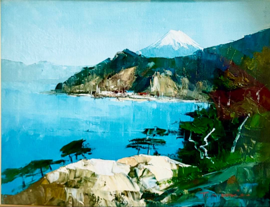 画家森尾孝作品 画題「黄金崎」油絵