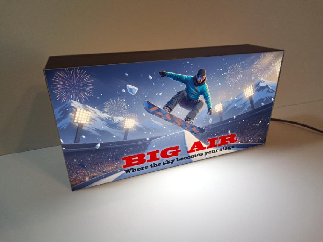BIG AIR スノーボード 競技 冬スポーツ 看板 置物 雑貨 ライトBOX