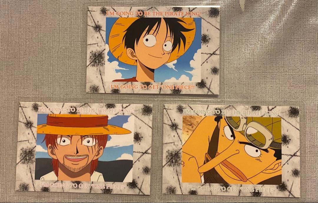 ONEPIECE ルフィ ゾロ ウソップ シャンクスラミネートカード