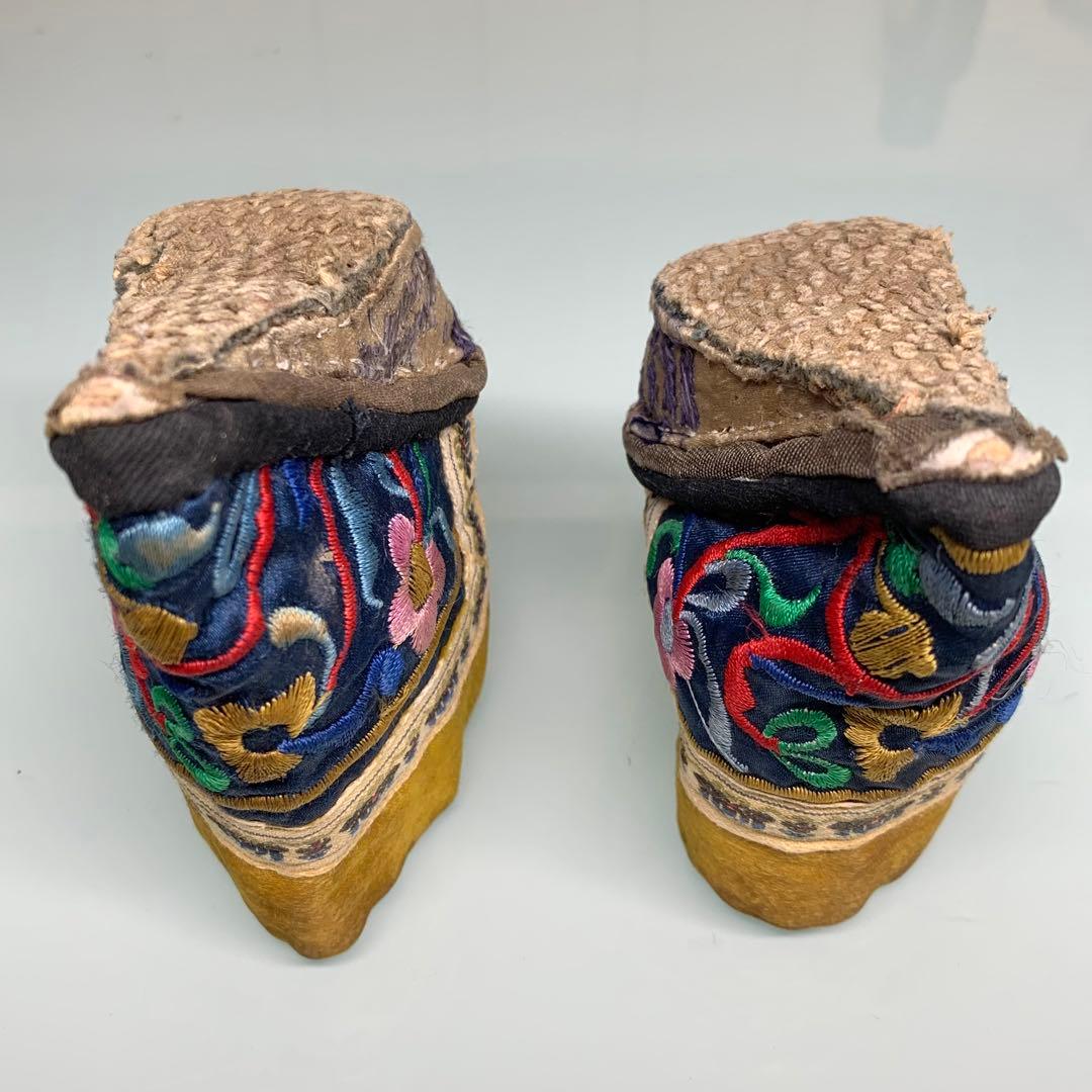 旧家蔵出　時代物　中国清代のアンティーク　貴族家三寸金蓮 女性の靴　飾り極上レア