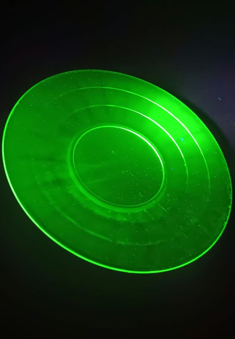 【希少】【美品】ウランガラス　アンカーホッキング　ディプレッションガラス