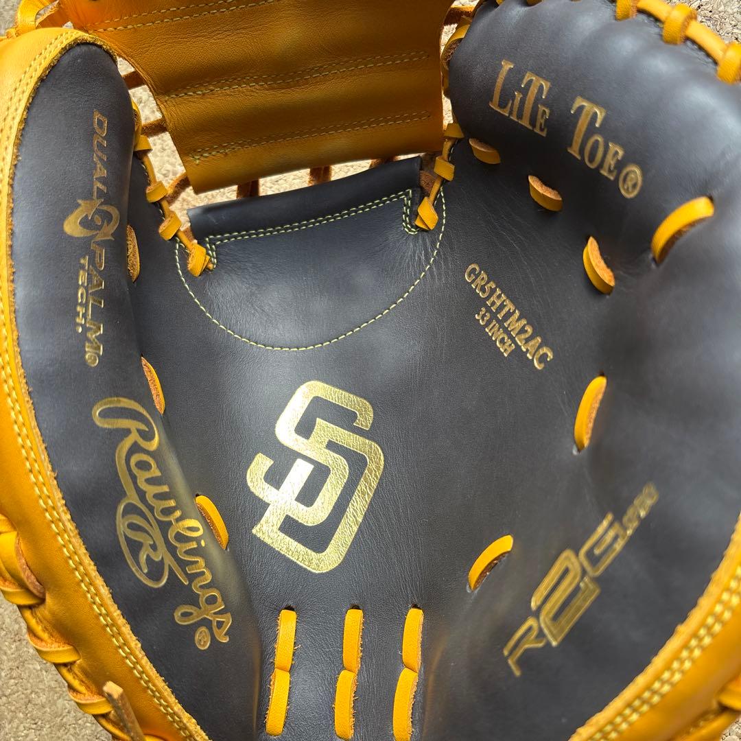 ローリングス　軟式　キャッチャーミット　右投げ　33インチ　大人　パドレス