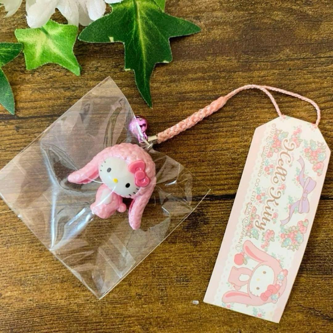 d*3様 ☆激レア☆ハローキティ 根付　ロップイヤー　ピンク　ストラップ　入手困