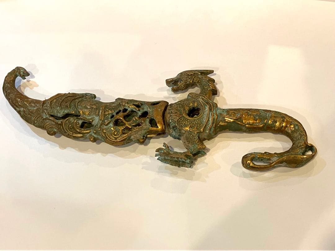 アンティーク刀剣　透彫鞘龍柄