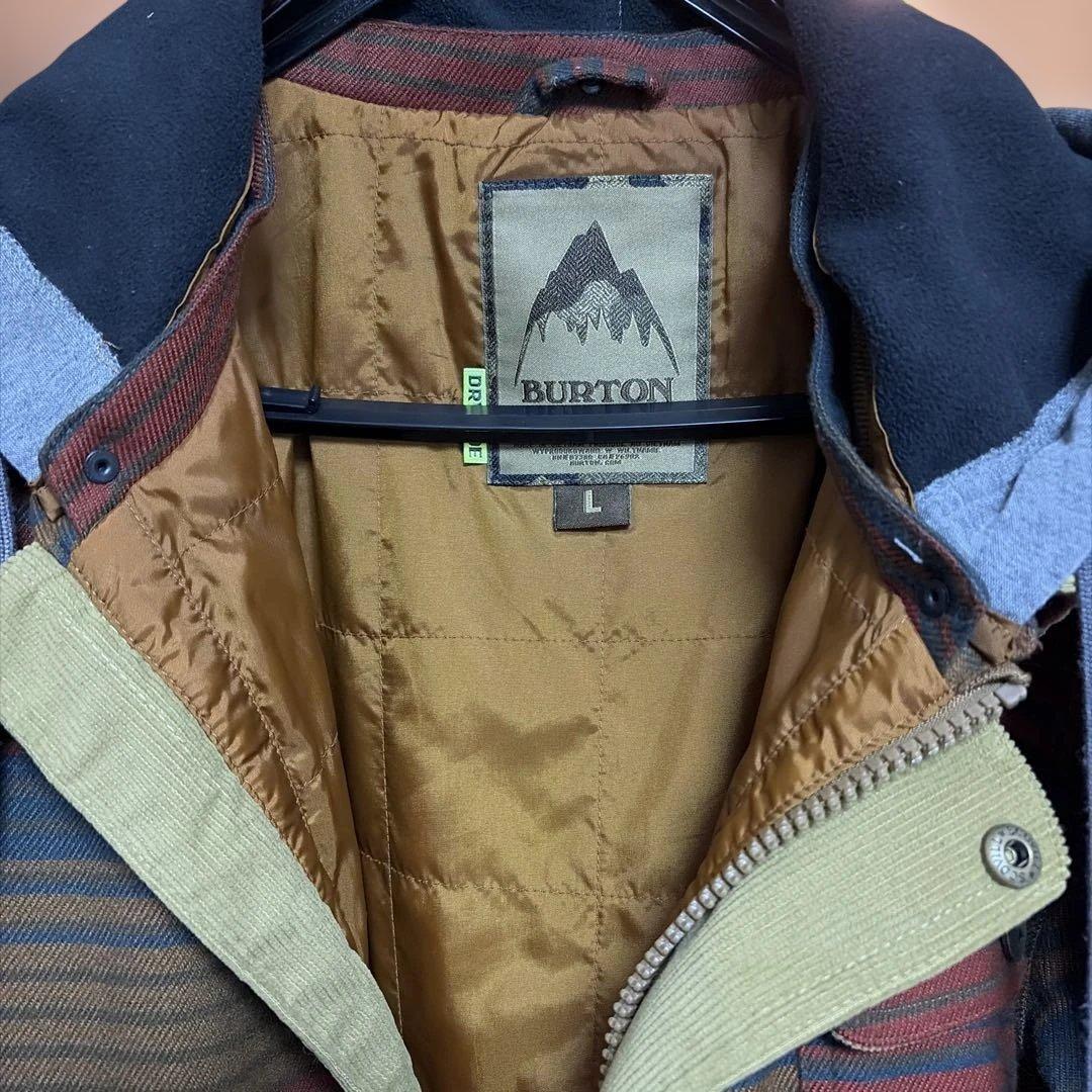 【最終値下大人気美品】BURTON 中綿フーディジャケット ボーダー柄Lサイズ