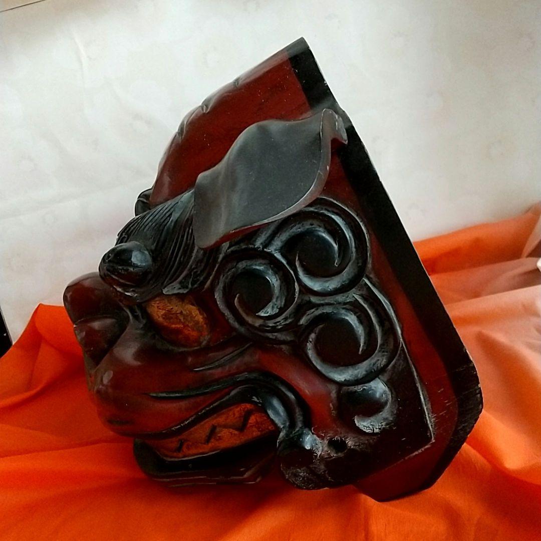 工芸品　木製　獅子頭 獅子舞　雄獅子