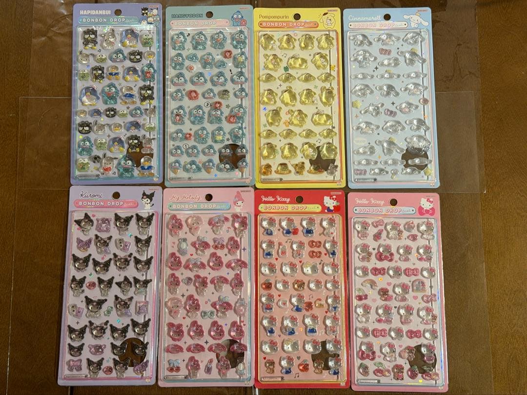 【正規品】ボンボンドロップシール サンリオ 第1弾 8点セット まとめ売り