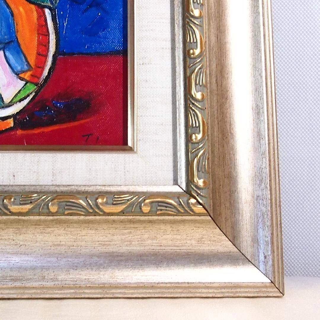 【美品】油彩画/油絵 市村司「ばら」薔薇/バラ 額付き アート/絵画/オブジェ