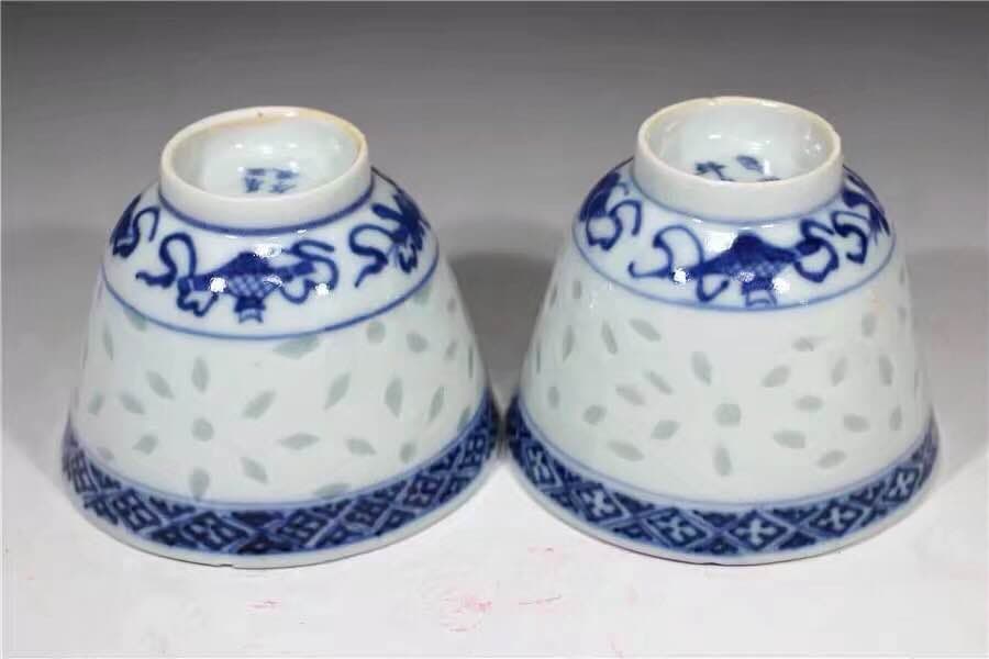 青花 玲瓏盃 茶盃