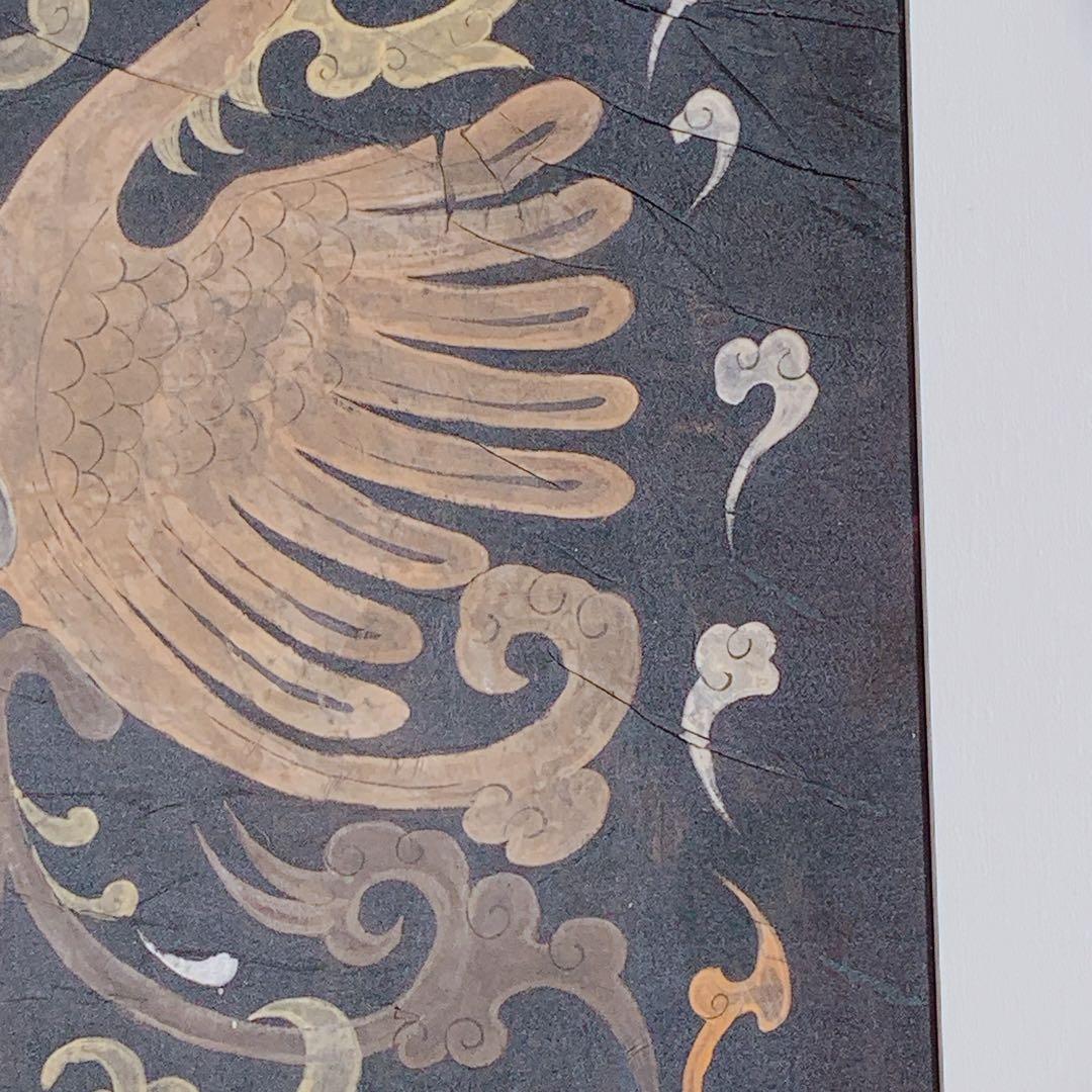 鳳凰　絹　シルク　祖国　漢代　双鳳文　双鳳紋　絵画　中国　骨董品　アンティーク