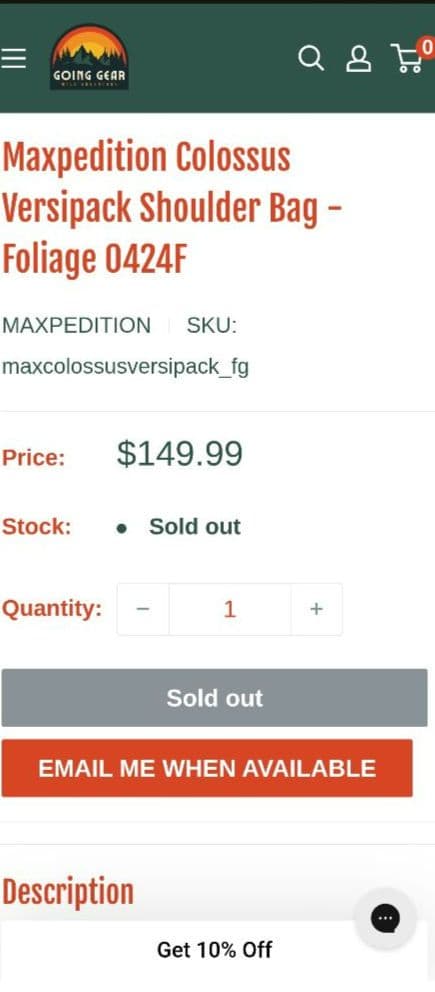 マックスペディションMaxpedition ColossusVersipack
