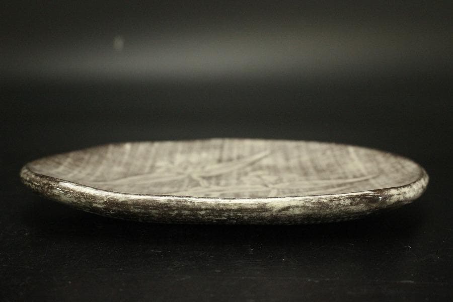 吉向焼 半月銘々皿 五枚 吉向陶荘 共箱(メ1533)