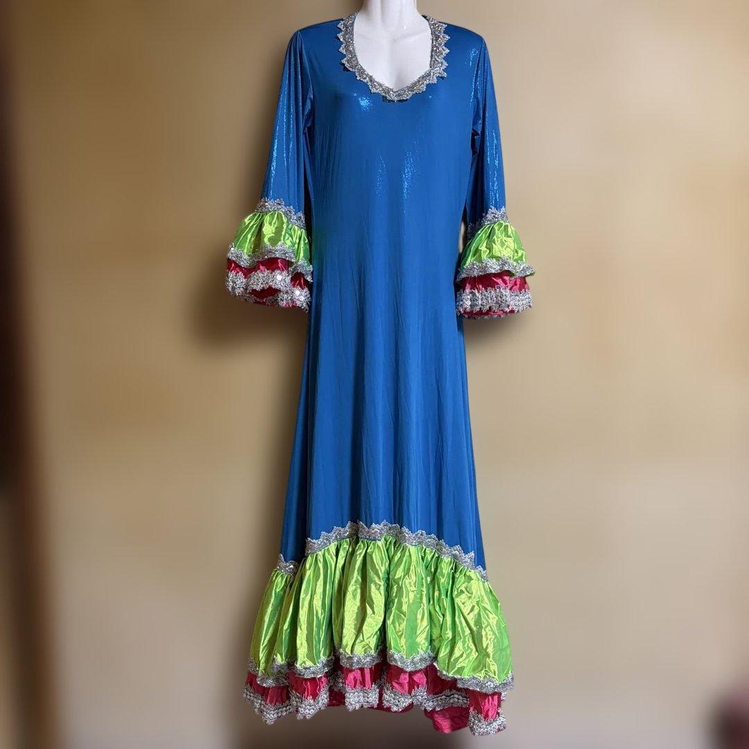 フラダンス用ドレス(ムームー) 青