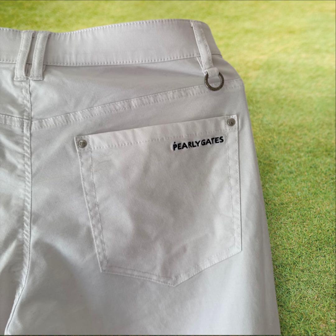 美品　パーリーゲイツ　パンツ　白　ホワイト　M〜L相当　ストレッチ素材　4