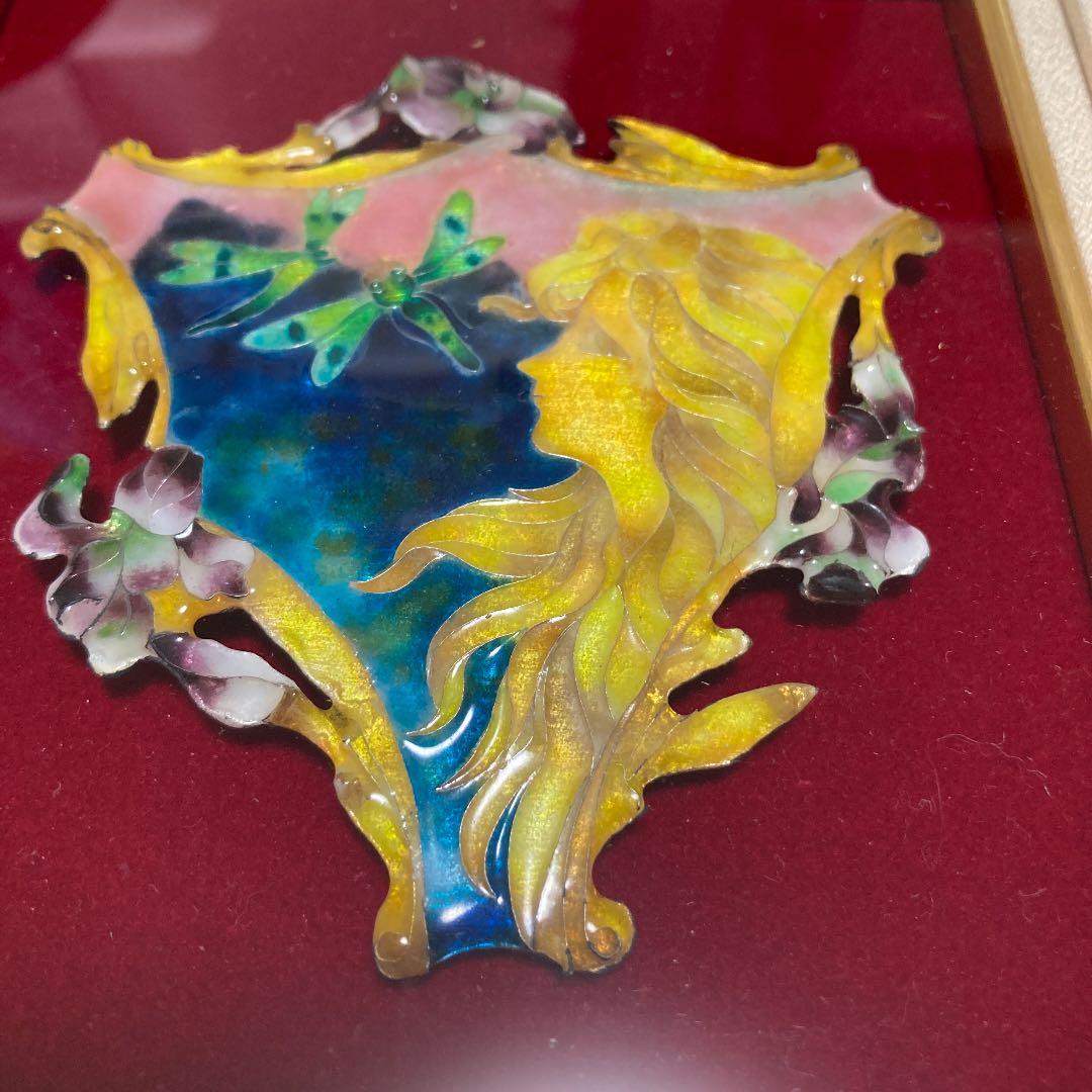 七宝焼　アール・ヌーヴォー　佐々木真澄作　少女と蜻蛉　伝統工芸　現代アート