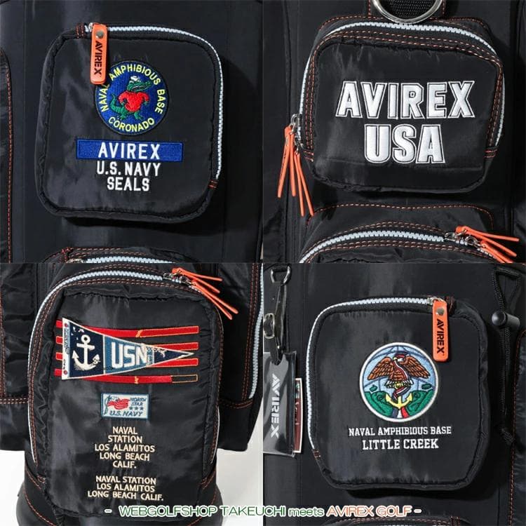 新品 AVIREX アヴィレックスゴルフ キャディバッグ ブラック