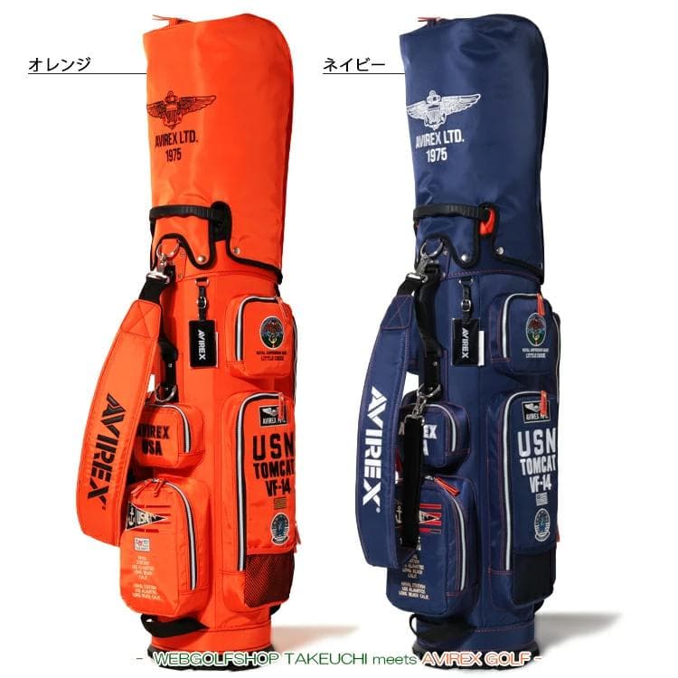 新品 AVIREX アヴィレックスゴルフ キャディバッグ ブラック