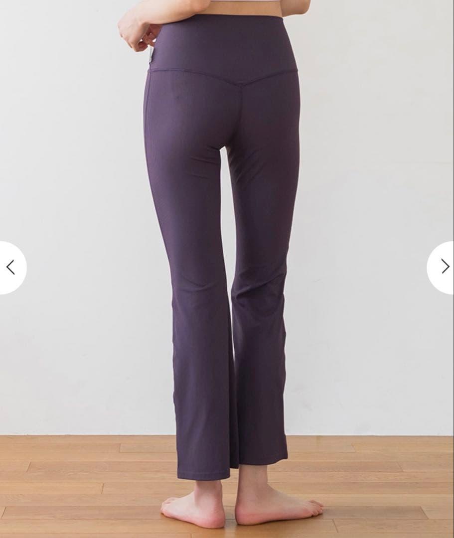 【SUKALA】web限定　ベーシックリブフレアパンツ プラム Lサイズ試着のみ