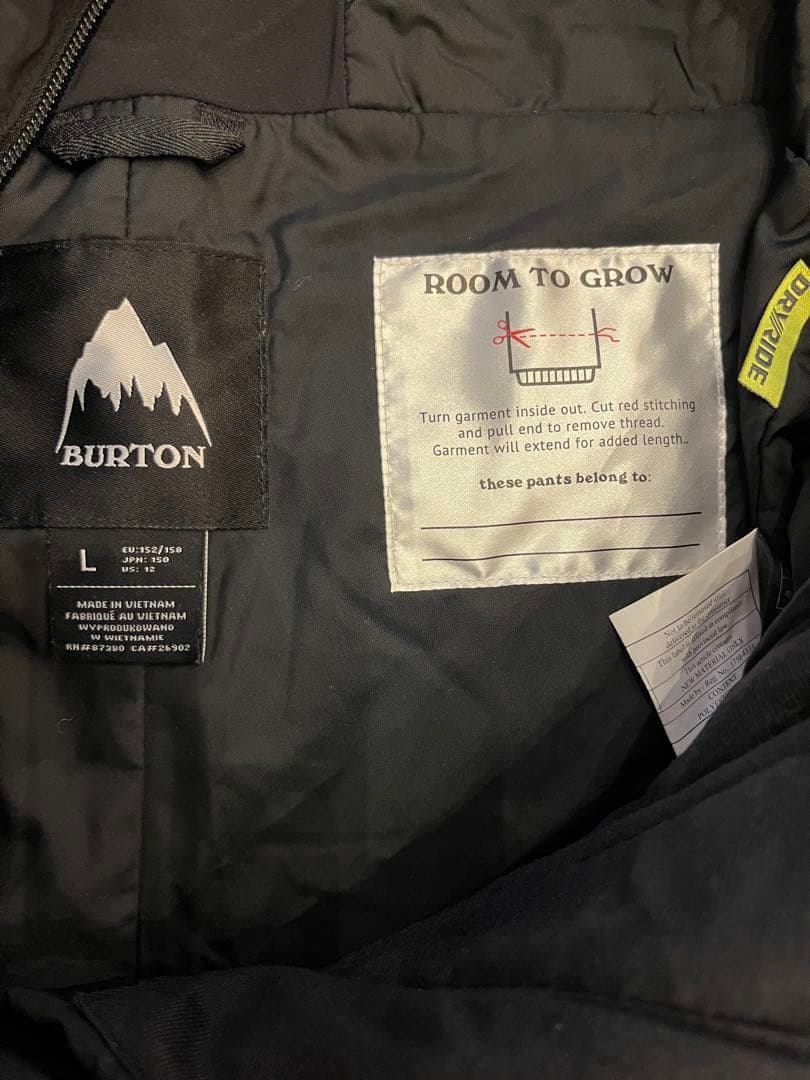 【美品】BURTON ビブパンツ キッズスノーボードウェア L