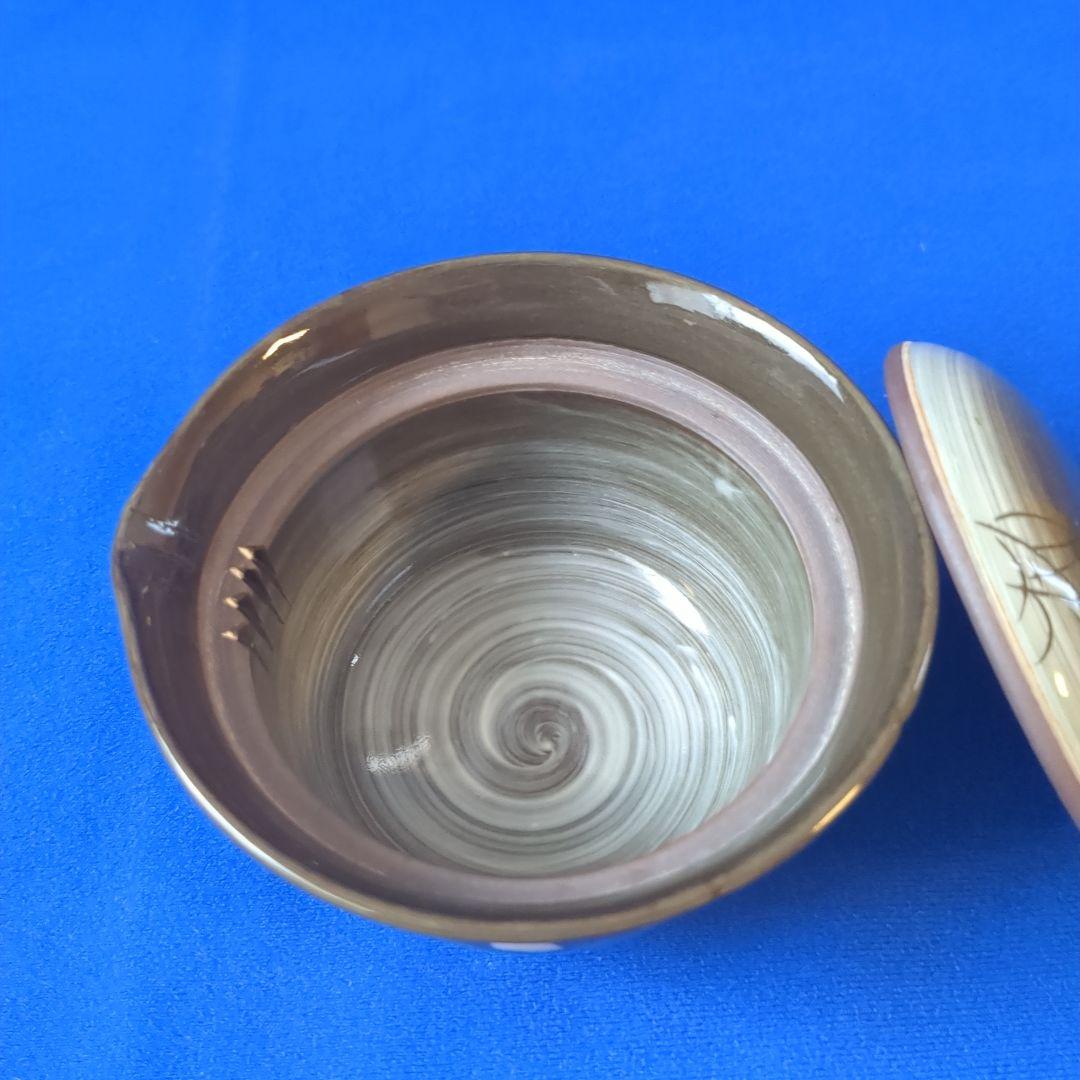 臥牛窯 現川焼 茶器セット 無形文化財指定　十三代横石臥牛　刷毛白鷺図