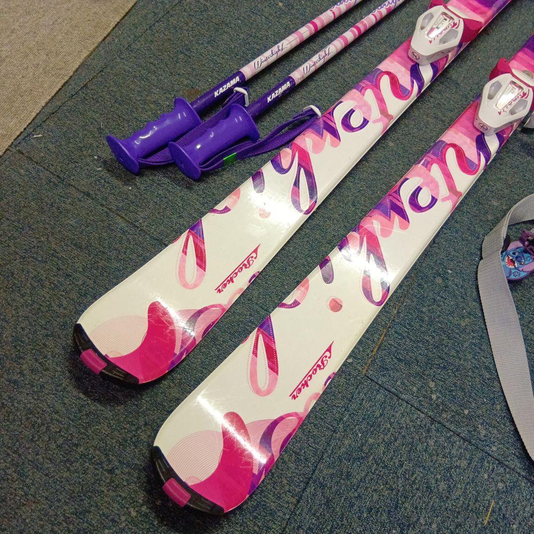 145cmカザマ…メンテナス済 靴24-24,5cmストック付