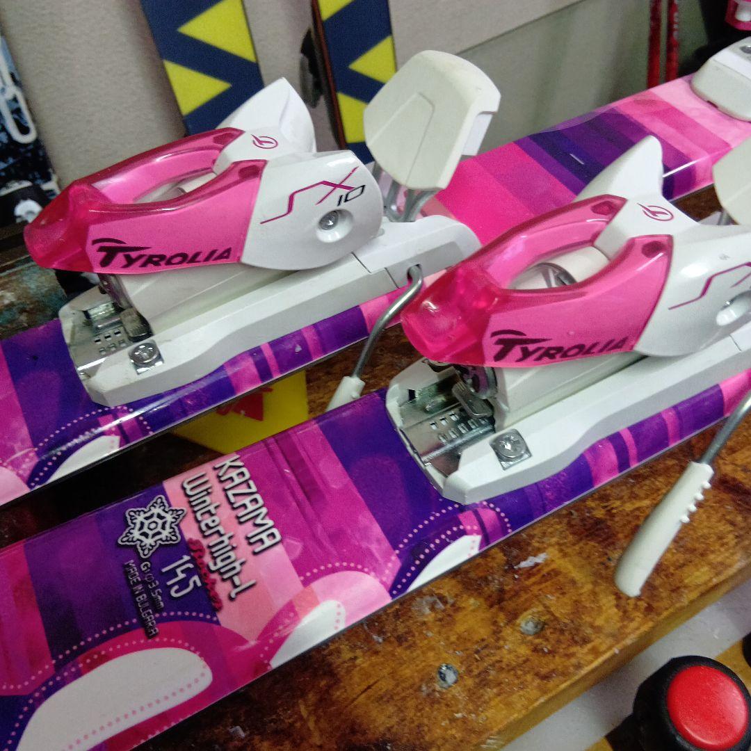 145cmカザマ…メンテナス済 靴24-24,5cmストック付