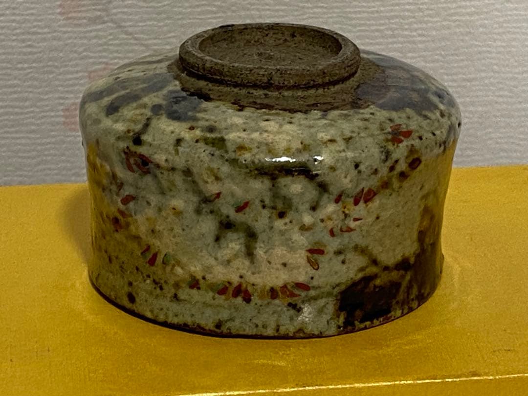 ♦犬山焼 雲錦手 竹節高台 酒器 ぐい呑み 大正〜 明治時代 古美術品 骨董品