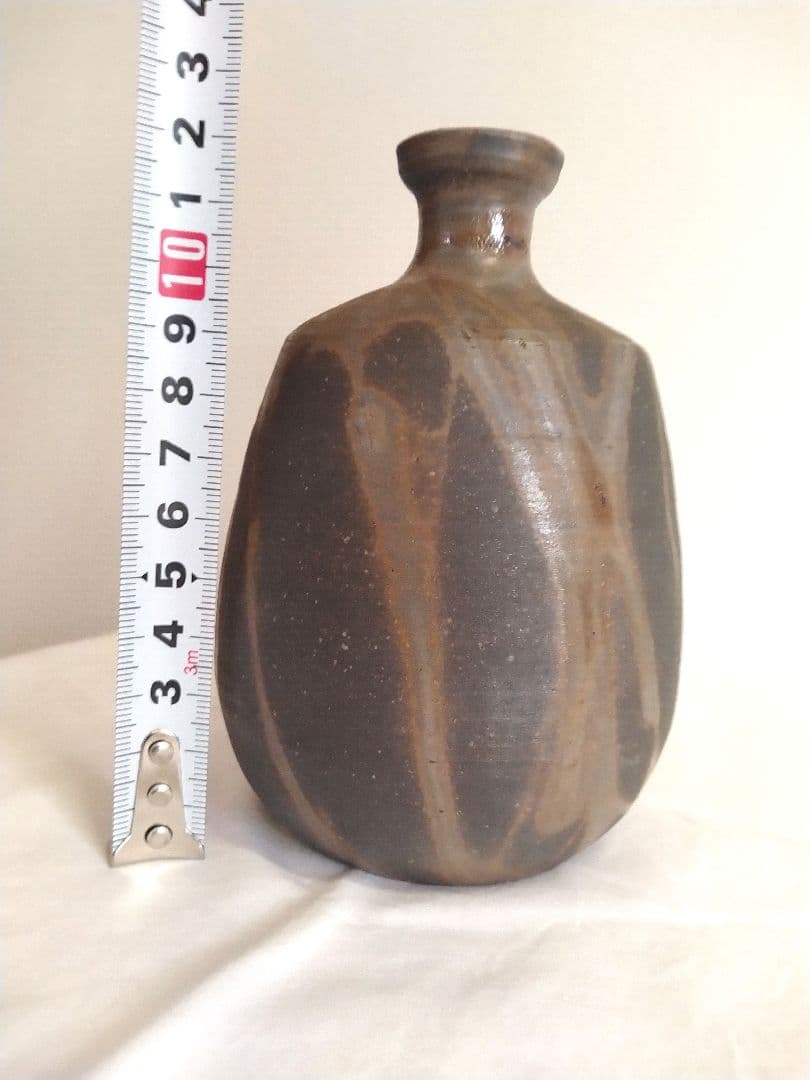 備前焼　若宮窯太田富夫（伝統工芸士）作　青備前徳利