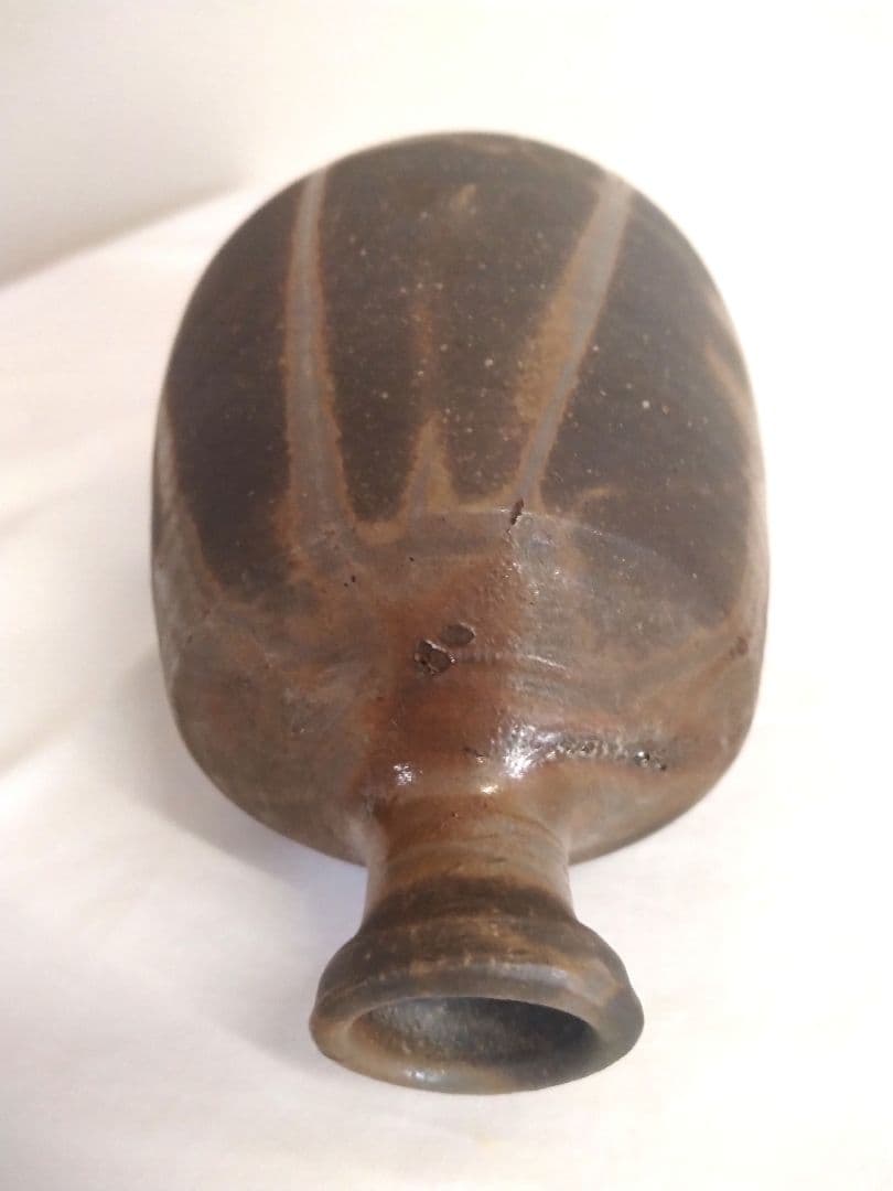 備前焼　若宮窯太田富夫（伝統工芸士）作　青備前徳利