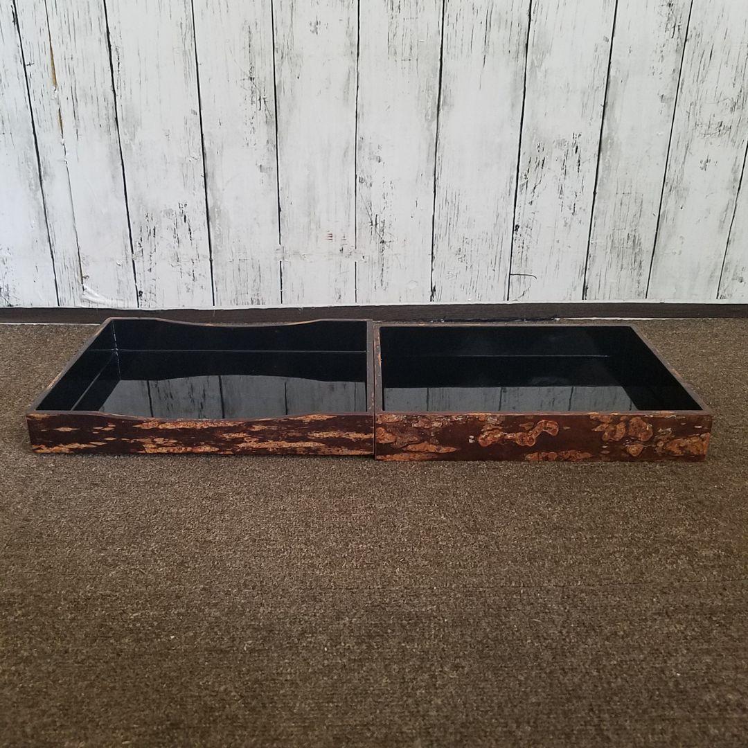 桜皮(かば)細工 内塗り硯箱 花籠細工　秋田県角館伝統工芸品