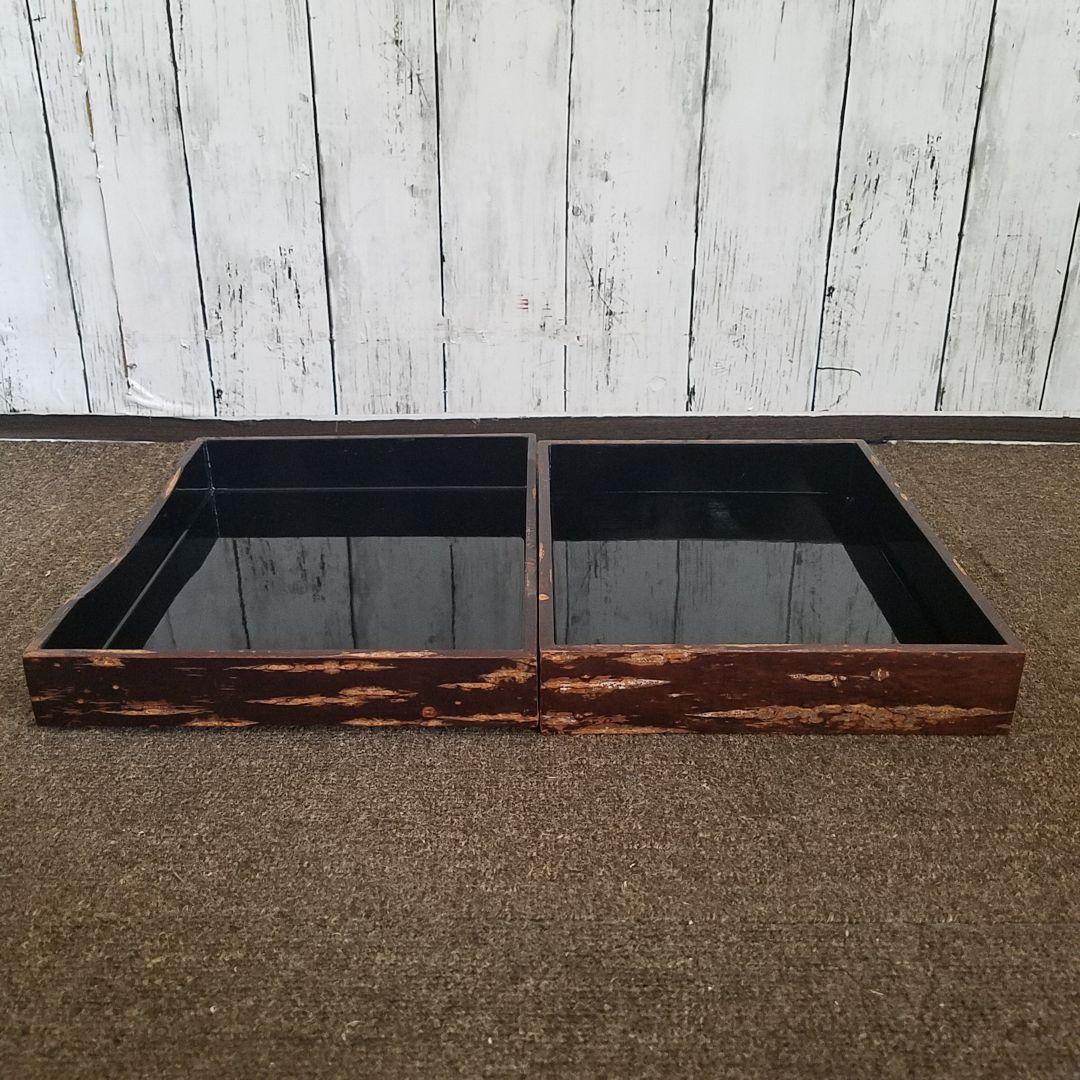 桜皮(かば)細工 内塗り硯箱 花籠細工　秋田県角館伝統工芸品